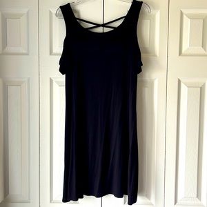 Cold shoulder black dress